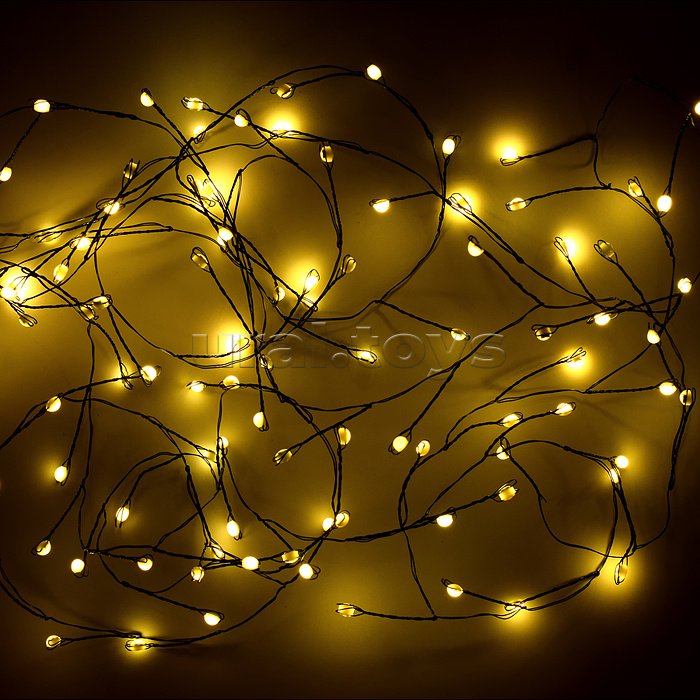 Электрогирлянда Мишура, 3м, 100 ламп, цветная, зеленый провод