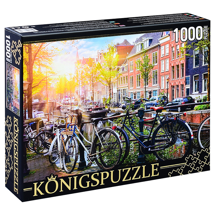 Пазлы 1000 Konigspuzzle "Нидерланды. Велосипеды в Амстердаме"