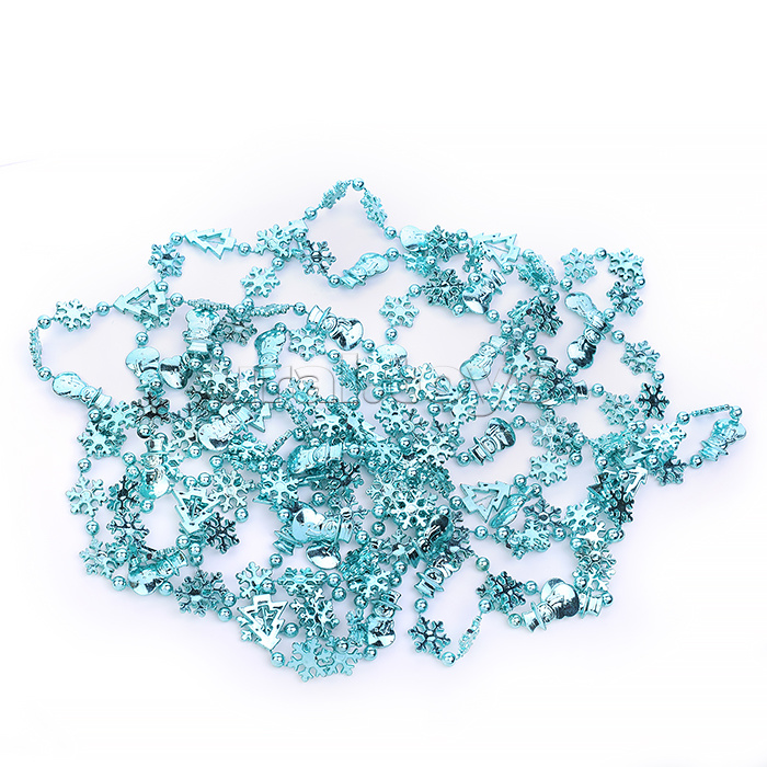 Новогоднее украшение "Бусы кристаллики" синие, 4,8м, в банке