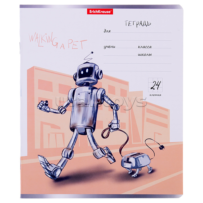 Тетрадь 24л., клетка, "Robolife" (в плёнке по 10 шт.) Тетрадь 24л., клетка, "Robolife" (в плёнке по 10 шт.)
