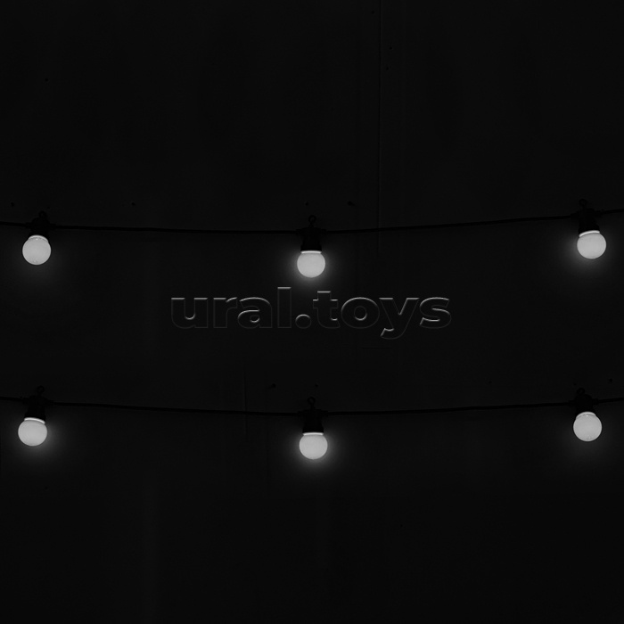 Электрогирлянда светодиодная Шарики матовые, 20 ламп, холодный