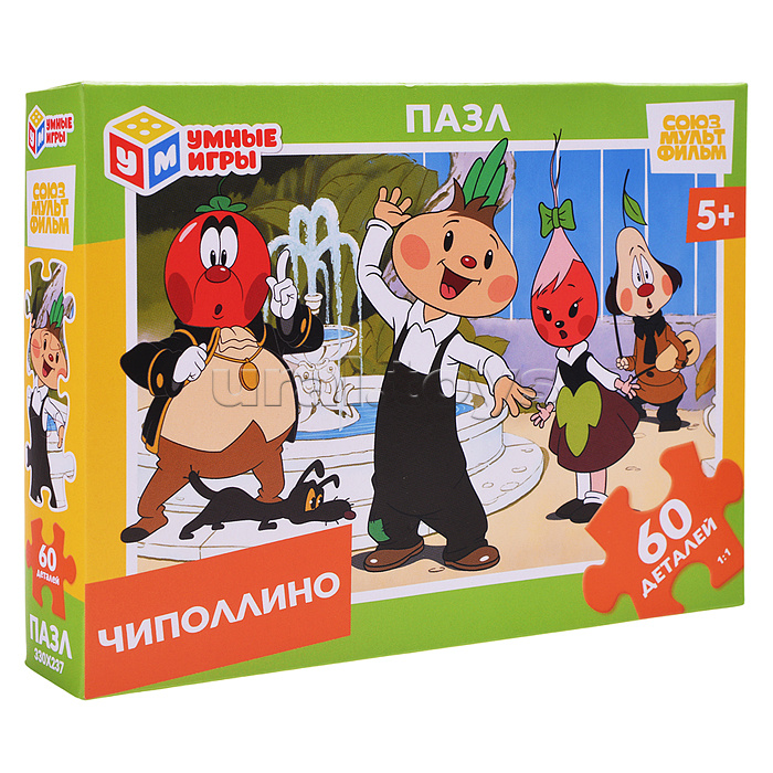 Пазлы 60 "Чиполлино. Союзмультфильм" 190х141х35 мм. Пазлы 60 "Чиполлино. Союзмультфильм" 190х141х35 мм.