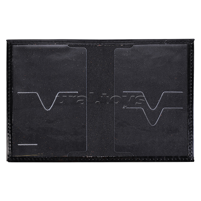 Обложка для паспорта "Attomex" 97x140 мм натуральная кожа шик под кожу крокодила, прозрачные ПВХ клапаны с 3-мя отделами для карт, черная