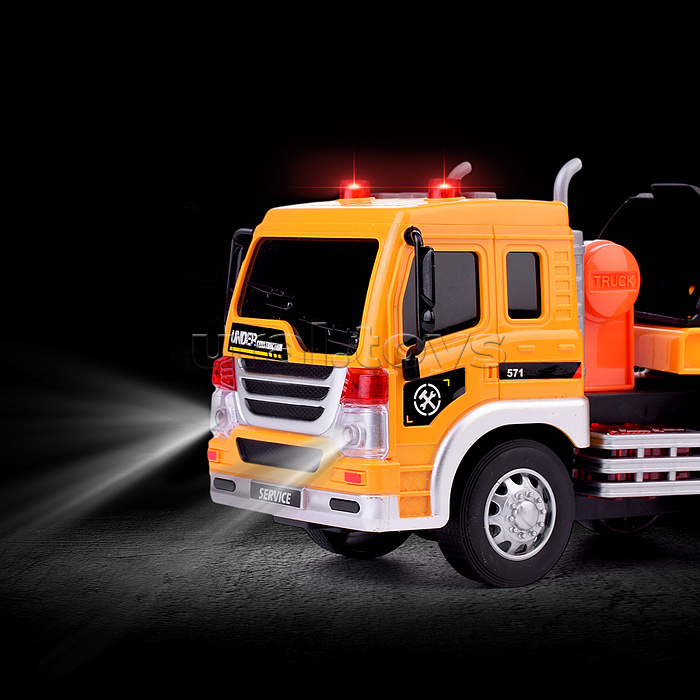 Машина "Эвакуатор" с грейдером ( свет, звук) в коробке