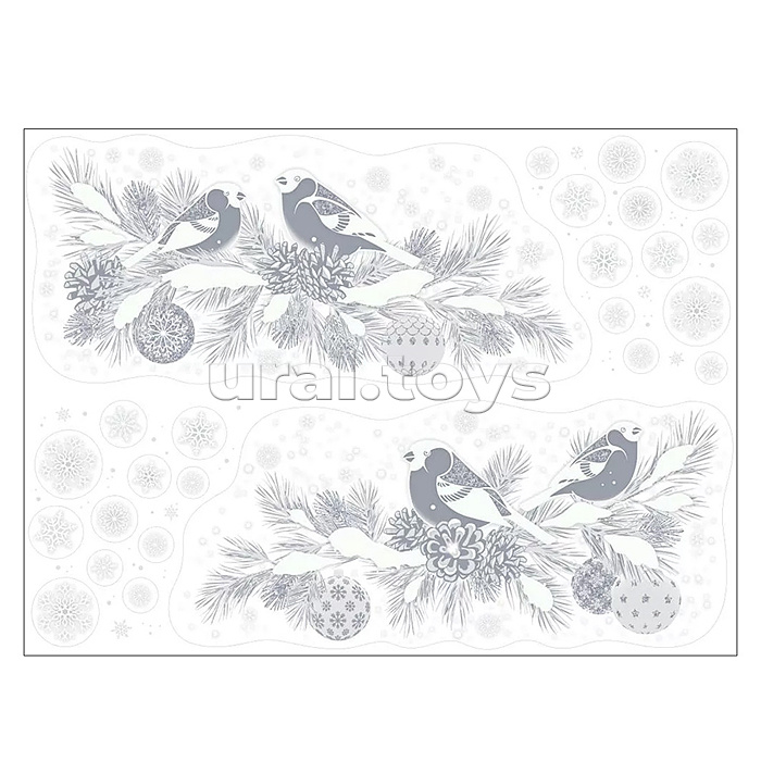 Оформительская наклейка "Новогодний лес"