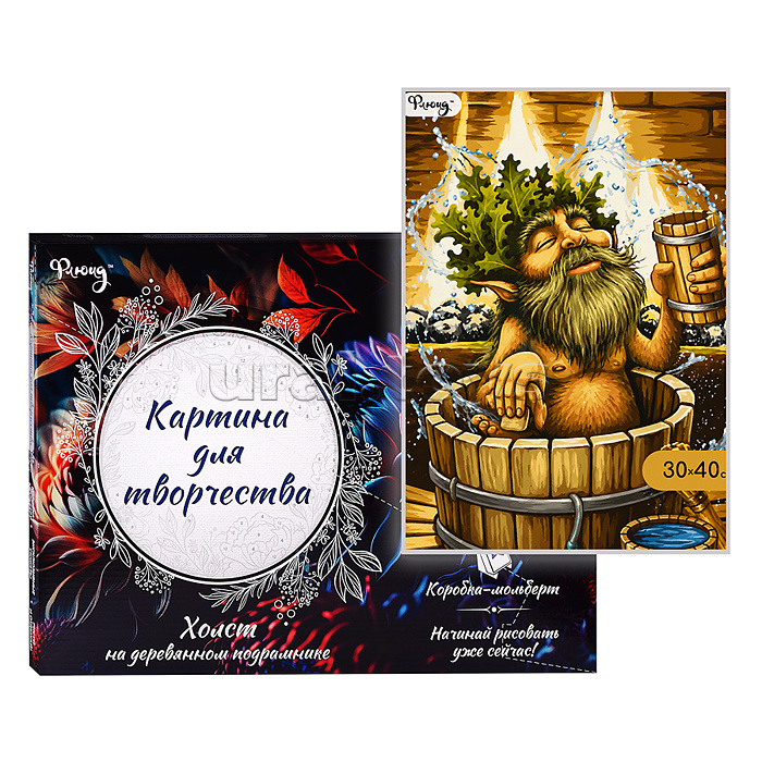 Картина по номерам 30х40 "Банный хранитель" (20 цветов)