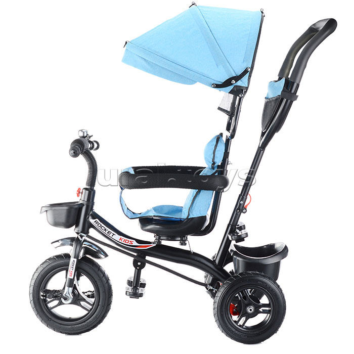 Велосипед 3-х колесный, резиновые покрышки, синий