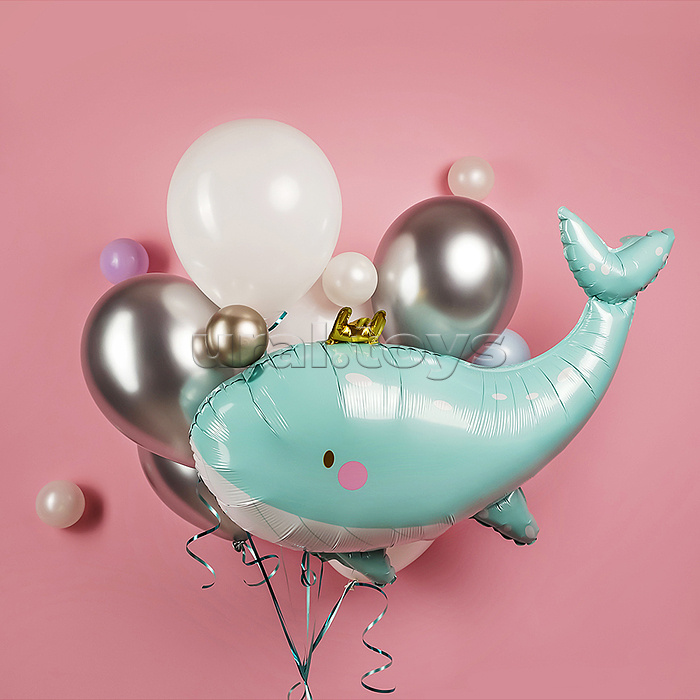 Шар (36''/91 см) Фигура, Кит в короне, 1 шт. в уп.