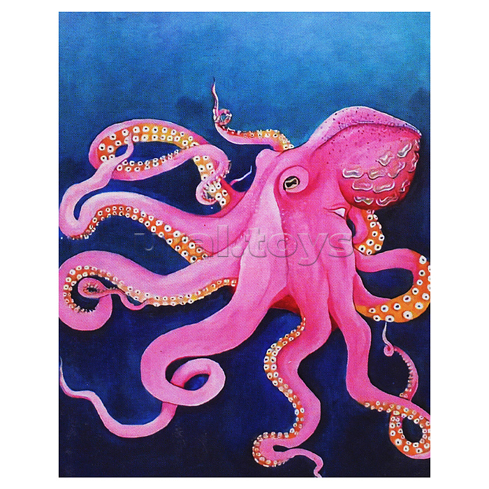 Картина по номерам 15х20 "Осьминог" с поталью (13 цветов)
