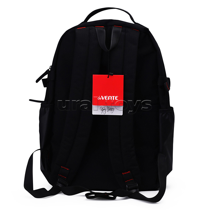 Рюкзак "Red Black" подростковый 48x31x17 см (25 л) 700 г, влагостойкий нейлон (боковые карманы и нижняя передняя планка - с антивандальным покрытием), 2 отделения на молнии (одно с уплотненным отделением для ноутбука до 17 дюймов и книг, другое – с карман