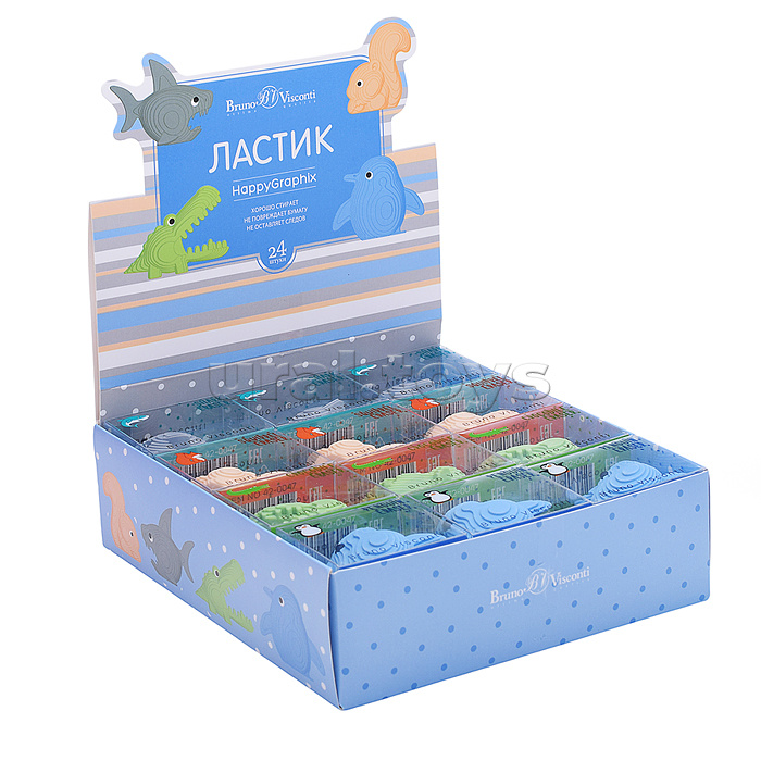 Ластик "HappyGraphix. Прикольные зверушки"