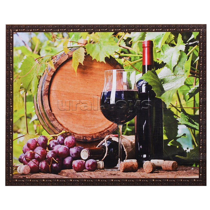 Алмазная мозаика с нанесенной рамкой 40х50 "Фрукты и вино" (36 цветов)