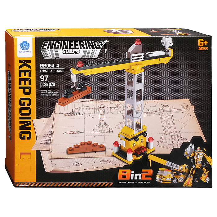 Конструктор "Большая стройка" 8 в 1 (721 дет.) в коробке