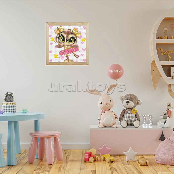 Алмазная мозаика 20х20 "Совушка прима" (19 цветов)