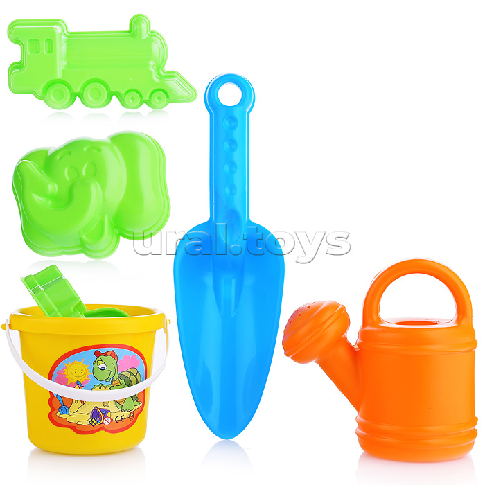 Комплект "Мини" (совок+2 формочки с лейкой мал.)
