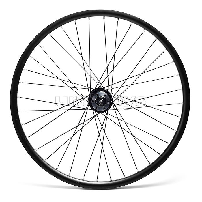 Колесо велосипедное 24" заднее в сборе, алюминий, под трещ, диск 6-болт, без гаек