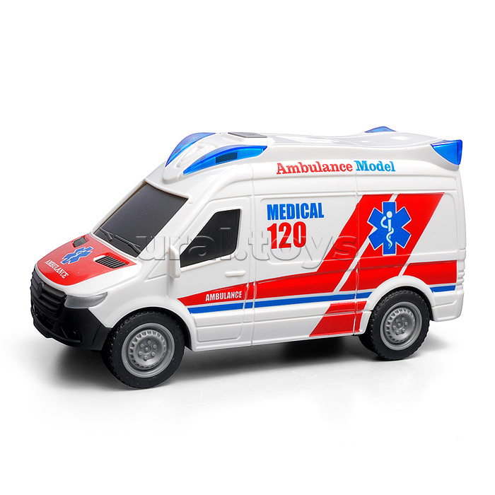Машина "Спасательная служба" 1:20 (свет, звук) в коробке (в ассортименте)