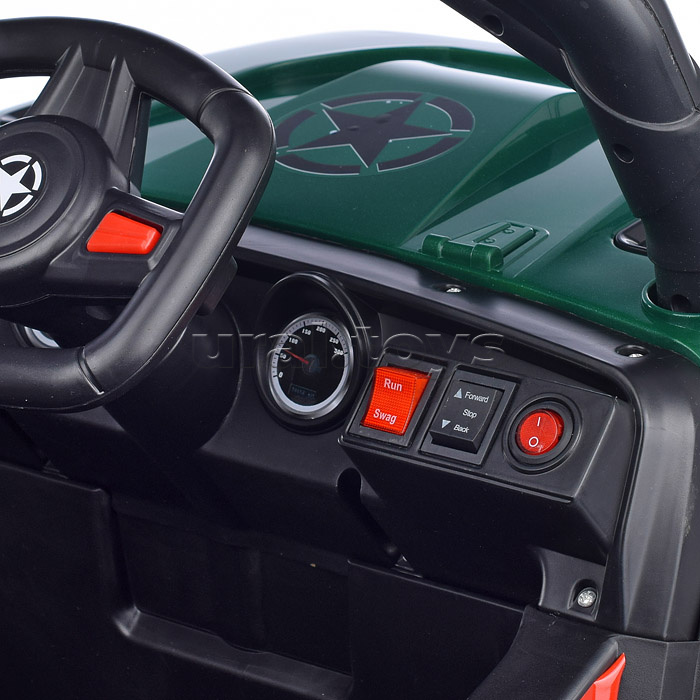 Электромобиль "Рустик" на аккумуляторе, с р/у управлением, в коробке (зеленый)