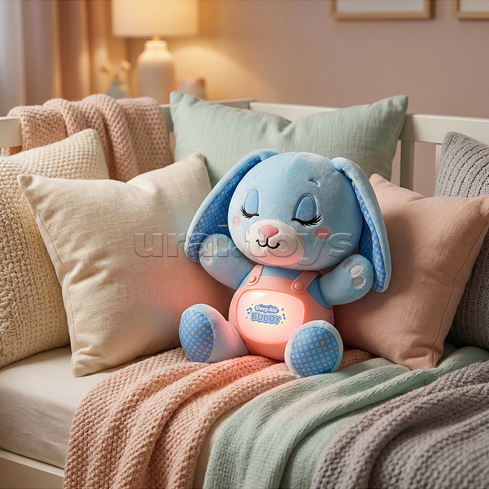 Заяц "Спящий зайка" свет, звук, в коробке