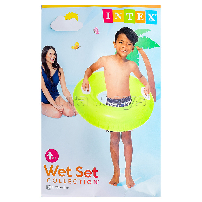 Круг для плавания «Яркое настроение», с ручками, d=76 см, от 8 лет, цвета МИКС, 59258NP INTEX