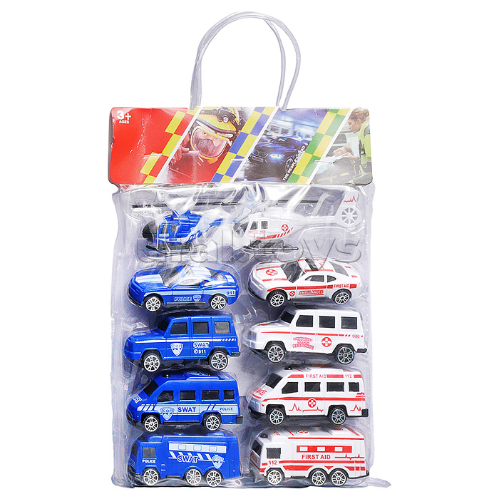 Набор машин "Скорая и полиция" в пакете