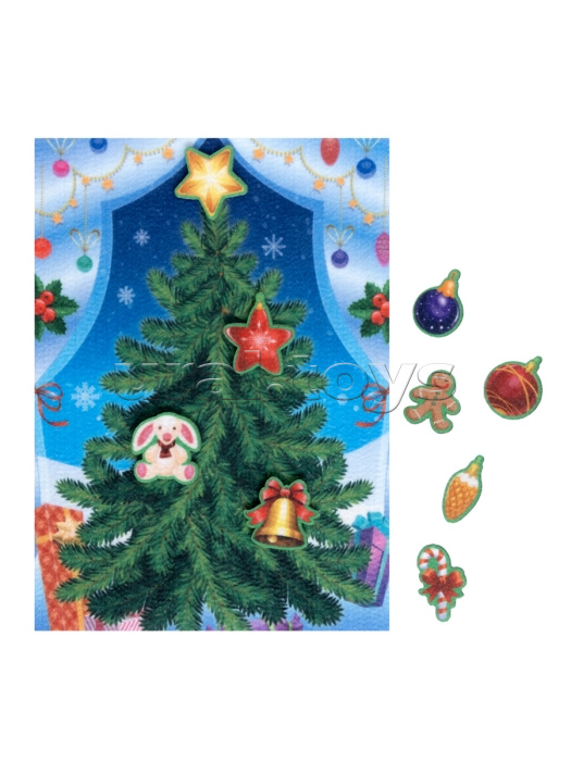 Набор из фетра на липучках "Новогодняя ёлочка" европодвес Набор из фетра на липучках "Новогодняя ёлочка" европодвес