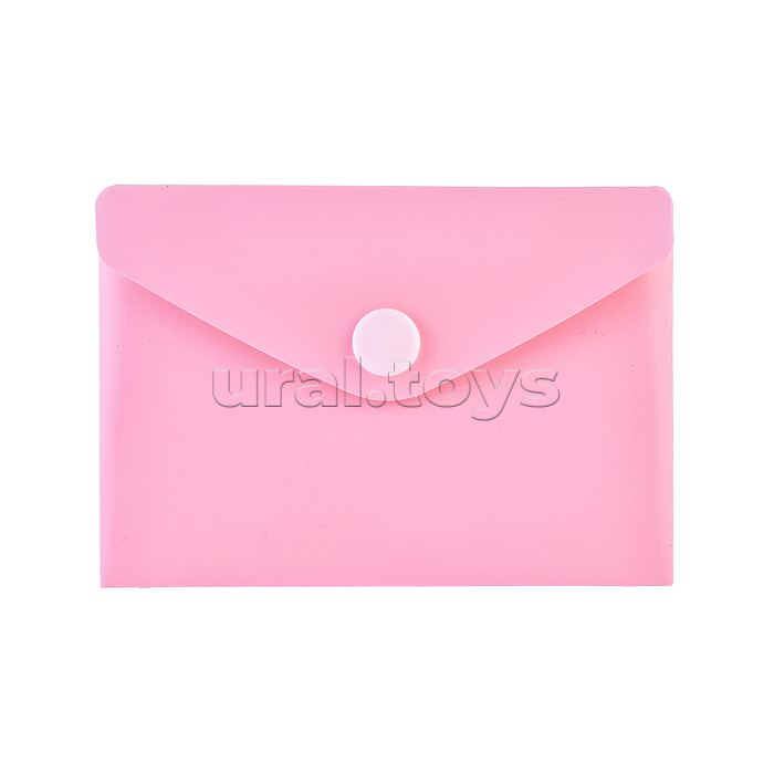 Папка-конверт на кнопке "Pastel" A7 (105x74 мм) 180 мкм, непрозрачная, 5 пастельных цветов ассорти