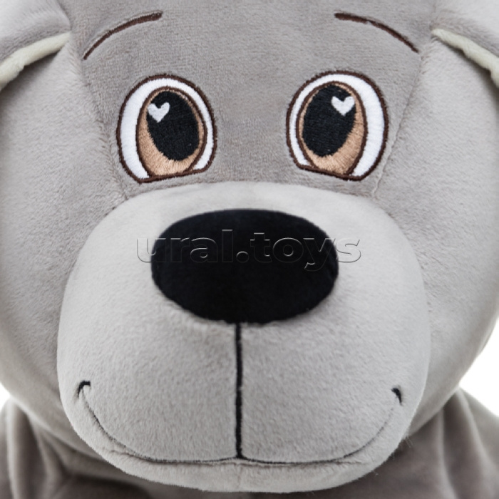 Собака Чарли, 70см (сидя 35 см), серый