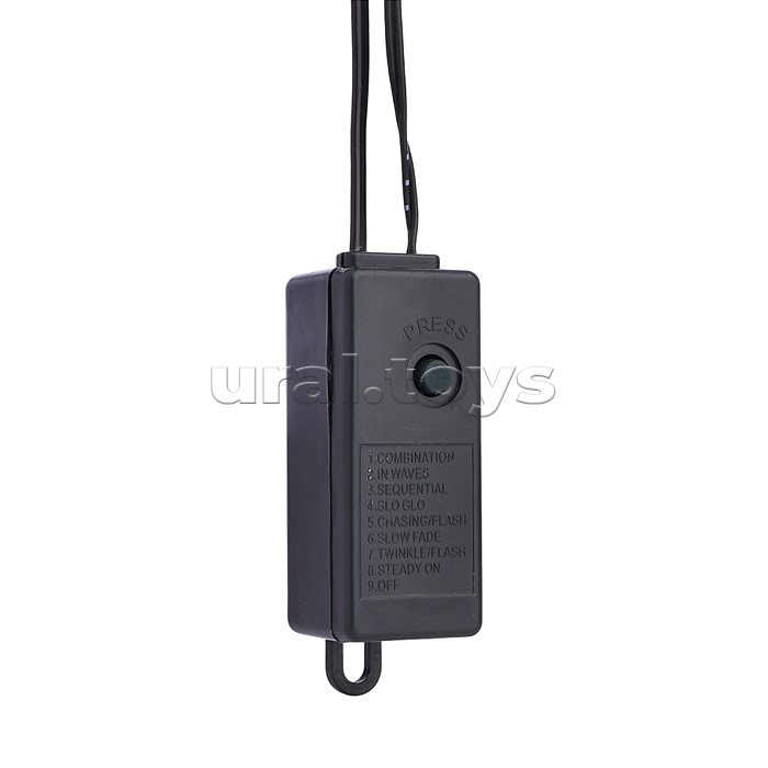 Электрогирлянда Роса 50м, 500 ламп, зеленый провод, цветная