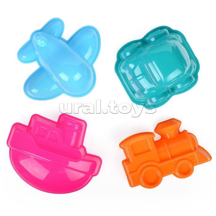 Набор песочный №8 (ведро+фомочки транспорт 4 шт.)