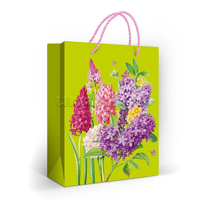 Пакет подарочный "Гиацинты и сирень"