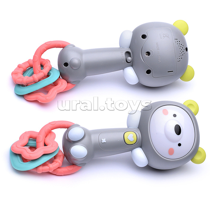 Погремушка "Мишка" на батарейках, в коробке