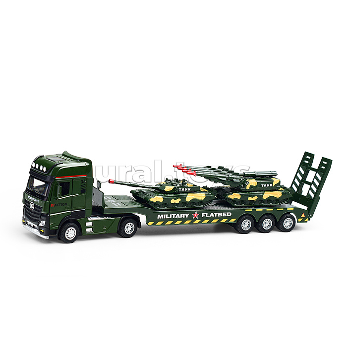 Автовоз "Военный" с танками, в коробке