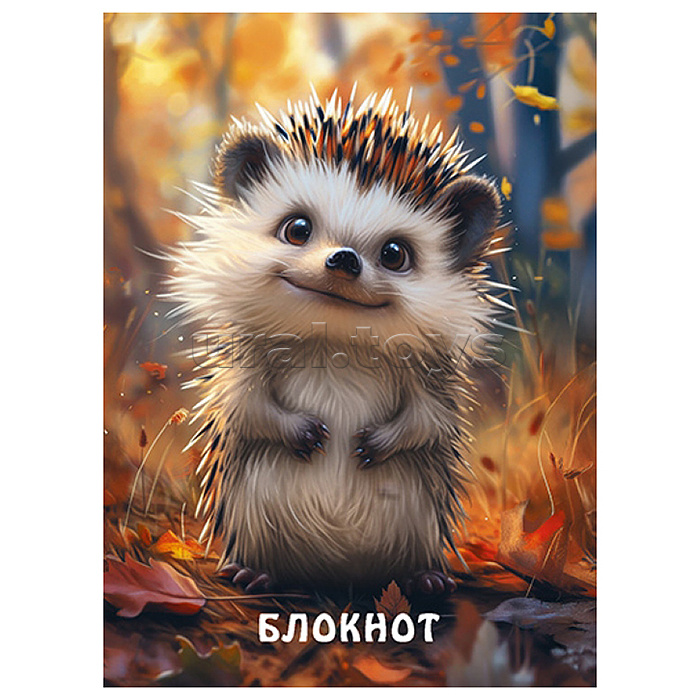 Блокнот А6 80л. клетка "Милый ёжик" на гребне