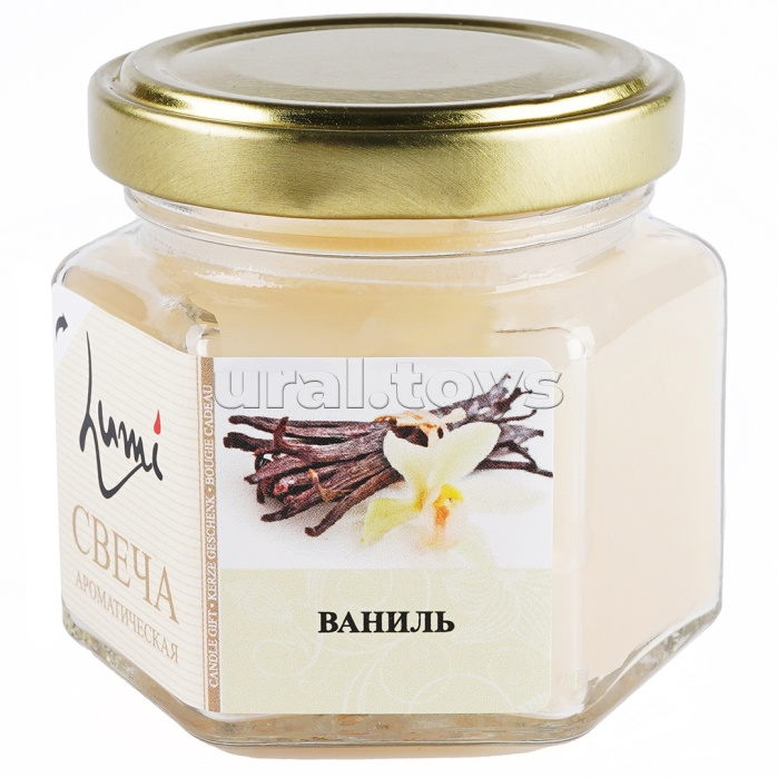 Свеча ароматическая в банке "Ваниль" 5х6 см, 1 шт. с держат. Свеча ароматическая в банке "Ваниль" 5х6 см, 1 шт. с держат.