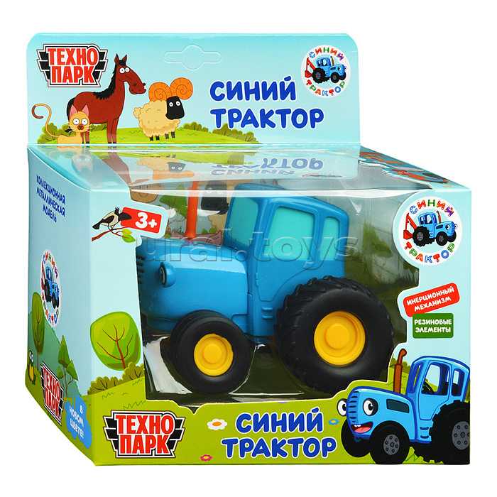 Модель металл Синий трактор 11 см, инерц, синий, в коробке