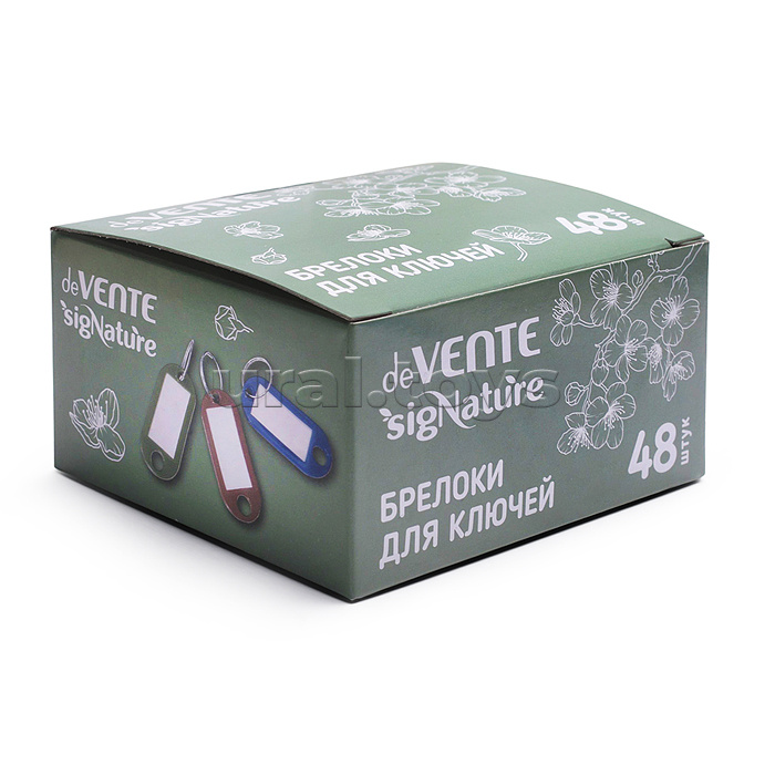 Брелок для ключей "SigNATURE" непрозрачный пластик, 50x22 мм, размер инфо-окна 30x15 мм, металлическое кольцо, 48 шт в картонной коробке, ассорти 3 цвета