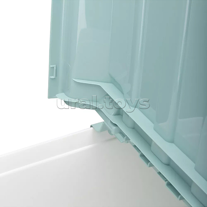 Ящик для игрушек на колесах с декором "Горы" 685х395х385мм, 66,5л  (Светло-голубой)