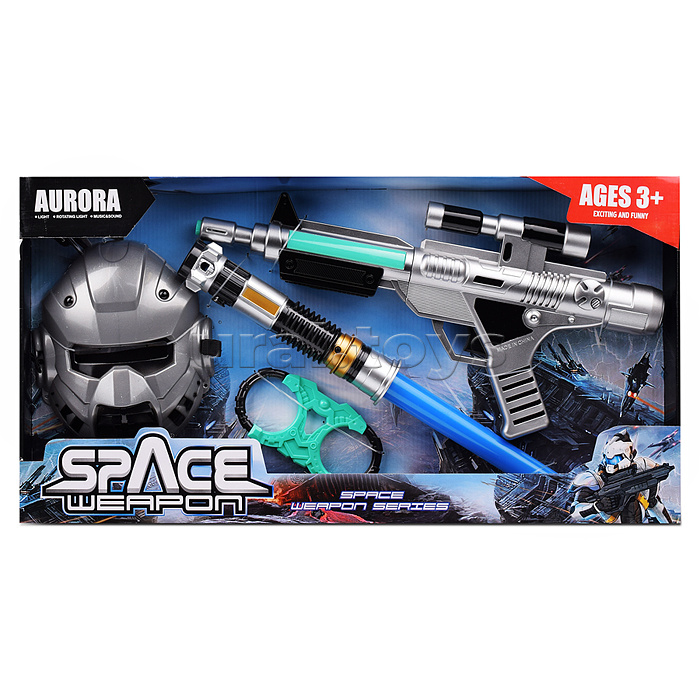 Набор оружия "Звездный  путь" (свет, звук) на батарейках, в коробке