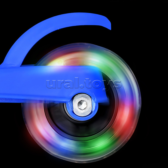 Самокат трёхколёсный ROCKET колёса PU, цвет синий