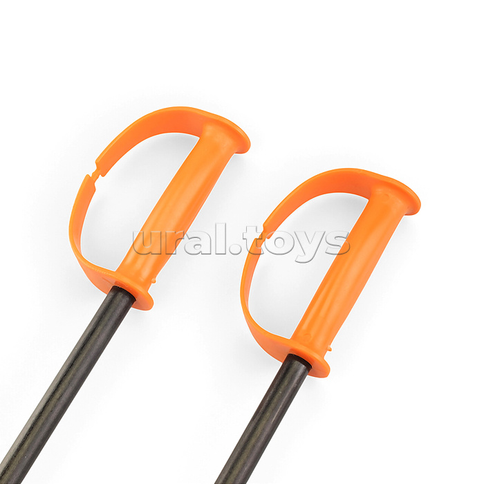 Лыжи детские ROCKET SKI MINI Лисёнок 66/75 см, крепление мягкое пластиковое, с палками стеклопластик (в сетке)