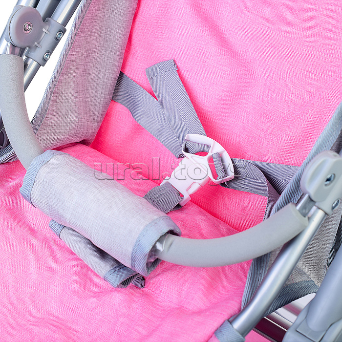 Коляска зима-лето 9636 для кукол, металл. с люлькой-переноской, со сменным коробом, с корзиной, в пакете