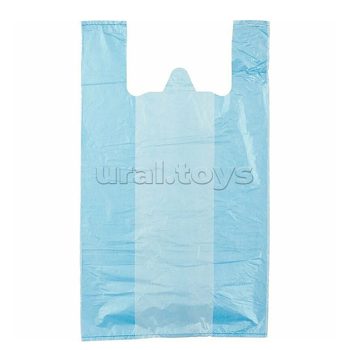 Пакет ПЭ типа "майка" 38+23х70см (Голубой)