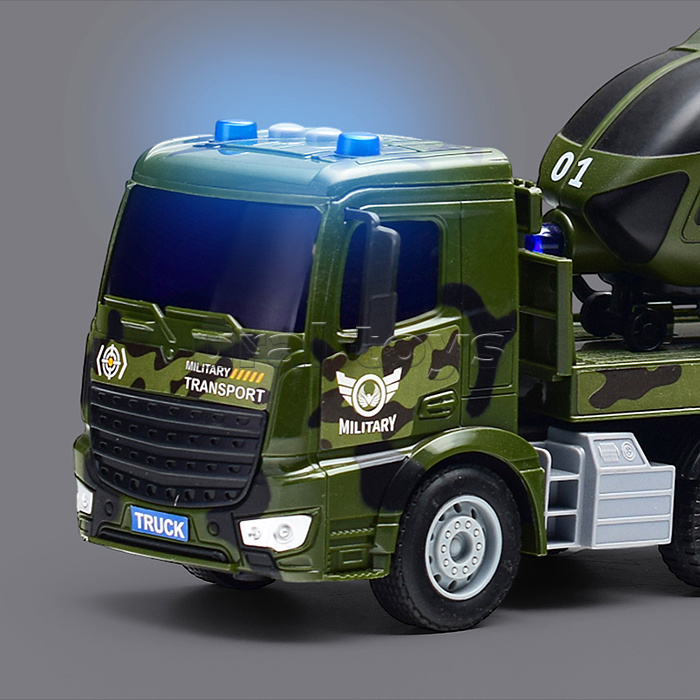 Машина "Военный транспорт" (свет, звук) в коробке
