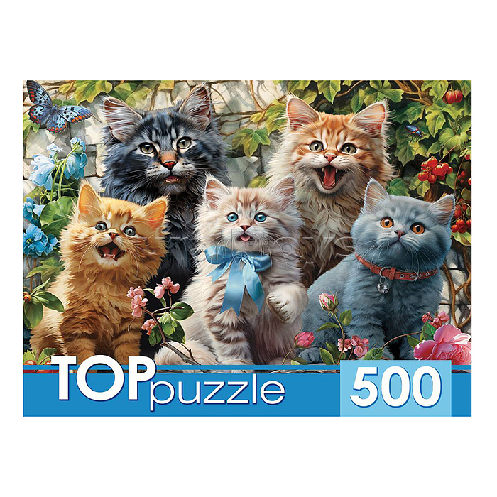Пазлы 500 "Селфи котят в саду"