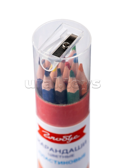 Карандаши цветные пластик 12 цв. в пластиковой тубе с точилкой