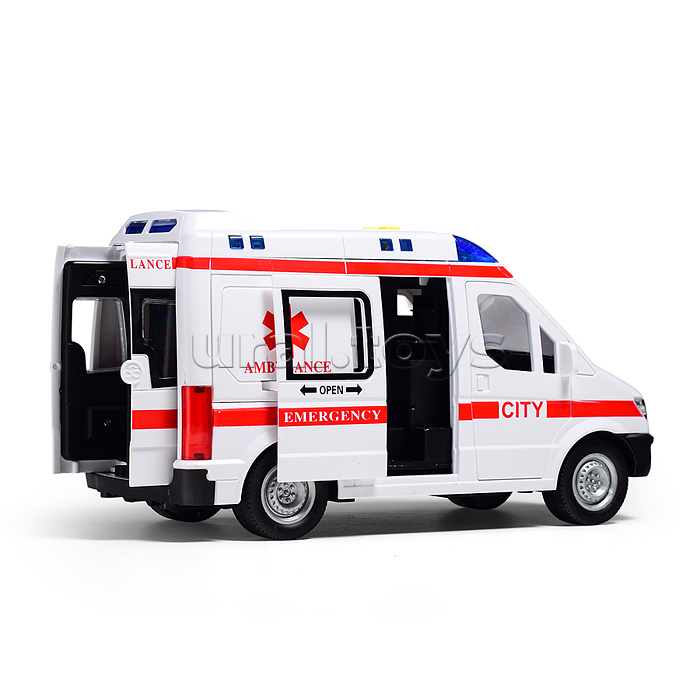 Машина "Скорая помощь" 1:10 (свет, звук) в коробке