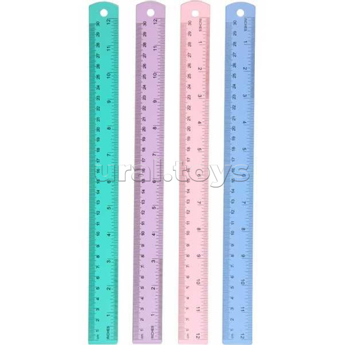Линейка алюминиевая "Pastel" 30 см, с двусторонней шкалой, в пластиковом подвесе