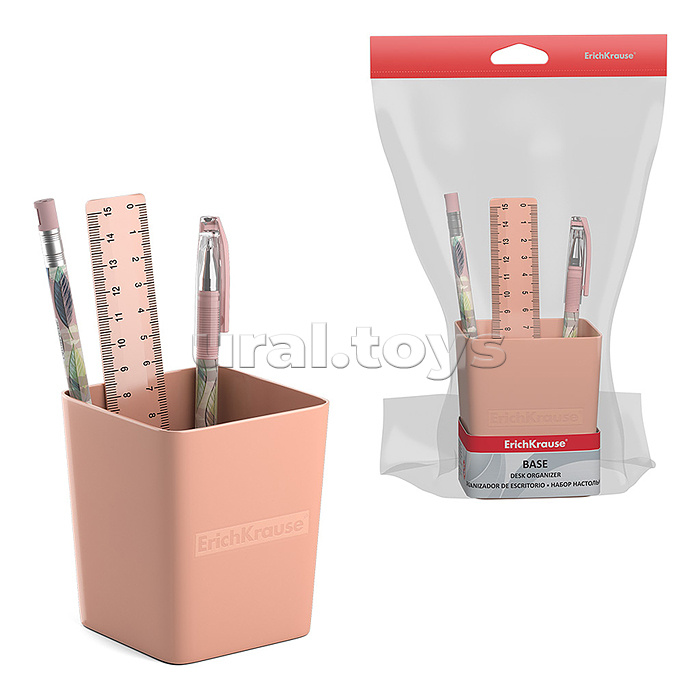 Набор настольный пластиковый Base, Powder, персиковый