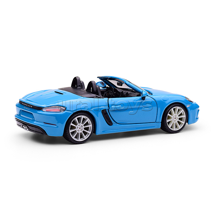 Машинка die-cast Porsche 718 Boxster, 1:24, синяя, открывающиеся двери